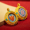 Tibetan Ghau Pendant — Hand-Painted Deity Tsakli in Filigree Brass Buddha Tibet
