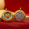 Tibetan Ghau Pendant — Hand-Painted Deity Tsakli in Filigree Brass Buddha Tibet