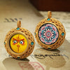Tibetan Ghau Pendant — Hand-Painted Deity Tsakli in Filigree Brass Buddha Tibet