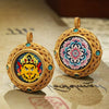 Tibetan Ghau Pendant — Hand-Painted Deity Tsakli in Filigree Brass Buddha Tibet