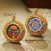 Tibetan Ghau Pendant — Hand-Painted Deity Tsakli in Filigree Brass Buddha Tibet