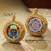 Tibetan Ghau Pendant — Hand-Painted Deity Tsakli in Filigree Brass Buddha Tibet