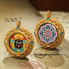 Tibetan Ghau Pendant — Hand-Painted Deity Tsakli in Filigree Brass Buddha Tibet