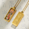 Tibetan Hand-Painted Thangka Pendant — Titanium Steel Frame with Chain, 14 Designs Buddha Tibet