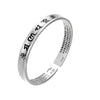 Tibetan Mantra Bangle — Om Mani Padme Hum & Heart Sutra, Silver - Buddha Tibet 