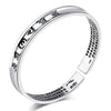 Tibetan Mantra Bangle — Om Mani Padme Hum & Heart Sutra, Silver - Buddha Tibet 