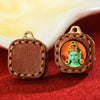 Tibetan Mini Tsa-Tsa Thangka Pendant — Hand-Painted Sacred Icon in Leather Casing Buddha Tibet