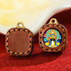 Tibetan Mini Tsa-Tsa Thangka Pendant — Hand-Painted Sacred Icon in Leather Casing Buddha Tibet