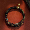 Tibetan Om Mani Padme Hum Woven Rope Bracelet — Traditional Six - Syllable Mantra - Black — Om Mani Mantra RopeBuddha Tibet