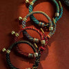 Tibetan Om Mani Padme Hum Woven Rope Bracelet — Traditional Six - Syllable Mantra - Black — Om Mani Mantra RopeBuddha Tibet