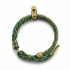 Tibetan Om Mani Padme Hum Woven Rope Bracelet — Traditional Six-Syllable Mantra - Green — Om Mani Mantra RopeBuddha Tibet