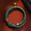 Tibetan Om Mani Padme Hum Woven Rope Bracelet — Traditional Six - Syllable Mantra - Green — Om Mani Mantra RopeBuddha Tibet