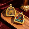 Tibetan Thangka Deity Pendant — Hand-Painted Tsa-Tsa Amulet, Wealth & Protection Figures Buddha Tibet