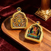 Tibetan Thangka Deity Pendant — Hand-Painted Tsa-Tsa Amulet, Wealth & Protection Figures Buddha Tibet