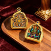 Tibetan Thangka Deity Pendant — Hand-Painted Tsa-Tsa Amulet, Wealth & Protection Figures Buddha Tibet