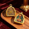Tibetan Thangka Deity Pendant — Hand-Painted Tsa-Tsa Amulet, Wealth & Protection Figures Buddha Tibet