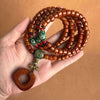 Tibetan Yak Bone Mala — 108-Bead Prayer Strand with Dzi Bead Pendant Buddha Tibet