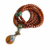 Tibetan Yak Bone Mala — 108-Bead Prayer Strand with Dzi Bead Pendant Buddha Tibet