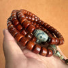 Tibetan Yak Bone Mala — 108-Bead Prayer Strand with Dzi Bead Pendant Buddha Tibet