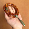 Tibetan Yak Bone Mala — 108-Bead Prayer Strand with Dzi Bead Pendant Buddha Tibet