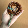 Tibetan Yak Bone Mala — 108-Bead Prayer Strand with Dzi Bead Pendant Buddha Tibet