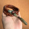 Tibetan Yak Bone Mala — 108-Bead Prayer Strand with Dzi Bead Pendant Buddha Tibet