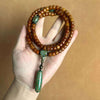 Tibetan Yak Bone Mala — 108-Bead Prayer Strand with Dzi Bead Pendant Buddha Tibet