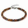Tiger Eye Double-Row Bracelet — Grounded Color, Woven by Hand - Round-Disc Tiger Eye BraceletBuddha Tibet