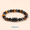 Tiger Eye & Hematite Zodiac Bracelet — Warm Stone, Your Sign - Aquarius8mmBuddha Tibet