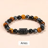 Tiger Eye & Hematite Zodiac Bracelet — Warm Stone, Your Sign - Aries8mmBuddha Tibet