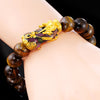 Tiger Eye Pixiu Bracelet — Color-Changing Feng Shui Charm for Wealth & Protection - Buddha Tibet xd00122