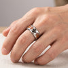 Titanium Steel Tree of Life Ring — Woodgrain Resin Coating - Buddha Tibet xd00084