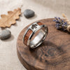 Titanium Steel Tree of Life Ring — Woodgrain Resin Coating - Buddha Tibet xd00084