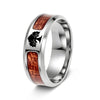 Titanium Steel Tree of Life Ring — Woodgrain Resin Coating - Buddha Tibet xd00084