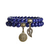 Tree of Life Chakra Bracelet — Tiger Eye & Amethyst Gemstone Set - Hemp Stone LapisBuddha Tibet