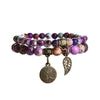 Tree of Life Chakra Bracelet — Tiger Eye & Amethyst Gemstone Set - Imperial PurpleBuddha Tibet