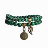 Tree of Life Chakra Bracelet — Tiger Eye & Amethyst Gemstone Set - Peacock GreenBuddha Tibet