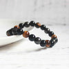 Triple Protection Bracelet — Obsidian, Tiger Eye & Hematite - Buddha Tibet xd00005