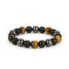 Triple Protection Bracelet — Obsidian, Tiger Eye & Hematite - Buddha Tibet xd00005