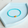 Turquoise 3mm Bead Bracelet - Fine Layers of Color - Single LoopBuddha Tibet