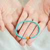 Turquoise 3mm Bead Bracelet - Fine Layers of Color - Single LoopBuddha Tibet
