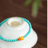 Turquoise 3mm Bead Bracelet - Fine Layers of Color - Single LoopBuddha Tibet