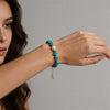 Turquoise Chip and Freshwater Pearl Bracelet - Bright Blue, Soft Luster - Blue Chip and Pearl BraceletBuddha Tibet