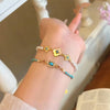 Turquoise & Pearl Color Stack Bracelet — Dopamine Beads for Your Wrist - Blue TurquoiseBuddha Tibet