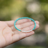 Turquoise & Pearl Single-Strand Bracelet — Chinese Wenwan Style, Daily Wear - Universal FitBuddha Tibet