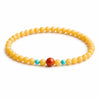 Turquoise, Red Agate & Yellow Jade Bead Bracelet — Three Stones, One Quiet Harmony Buddha Tibet
