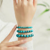 Turquoise Round Bead Bracelet - Clean Color, Easy Stack - Plain Style 10mmBuddha Tibet