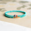 Ultra-Thin Turquoise Micro-Bead Bracelet — 4mm, Barely There - Good Luck Double WrapBuddha Tibet