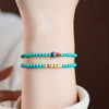 Ultra-Thin Turquoise Micro-Bead Bracelet — 4mm, Barely There - Good Luck Double WrapBuddha Tibet