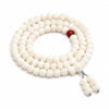 White Bodhi Root Mala Bracelet — 108-Bead Buddhist Prayer Beads for Calm & Clarity - Moonlight — Aged Barrel 108 Beads 11×10mmBuddha Tibet